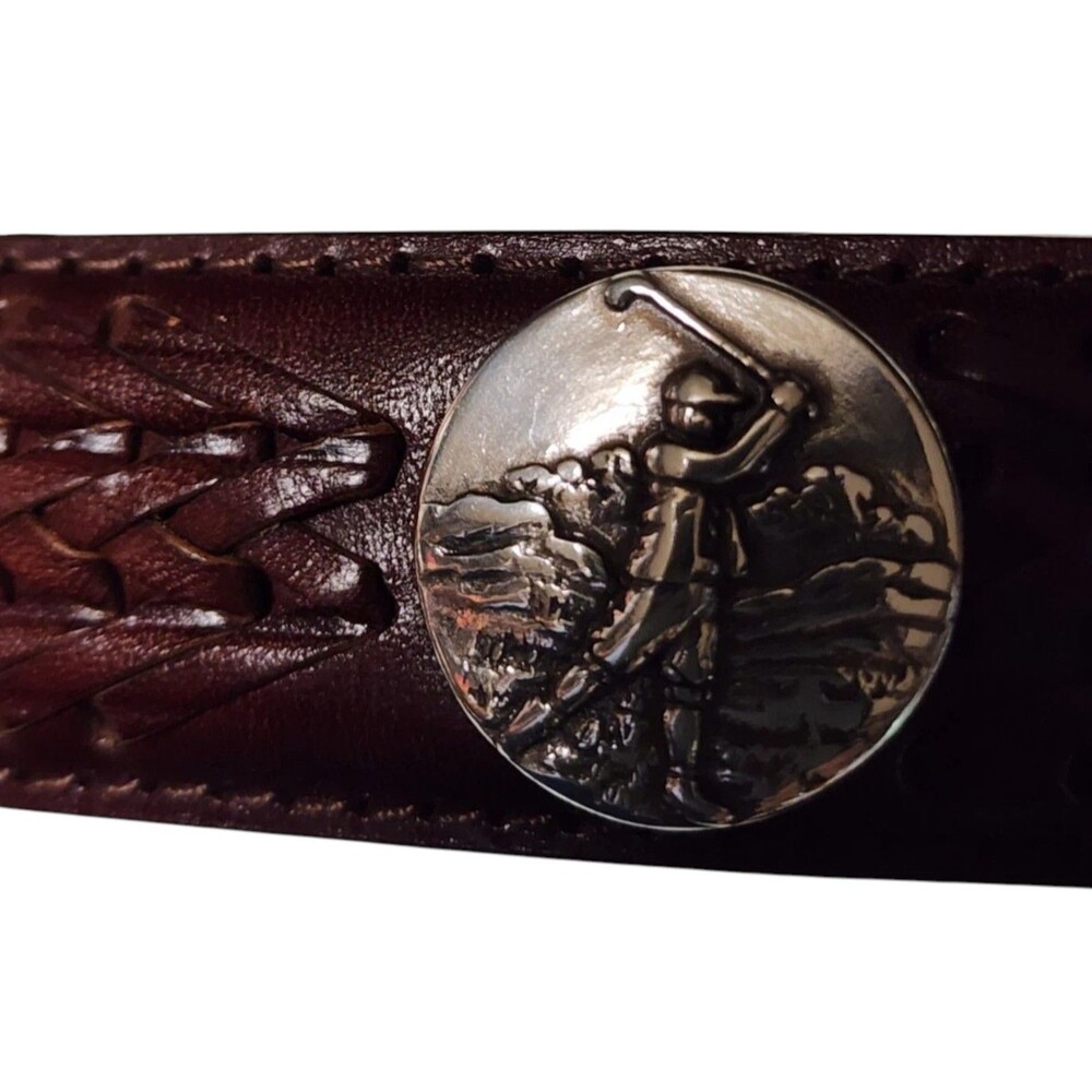 Brighton Onyx Brown Leather Vintage Belt Golfer 1998 Length 60"